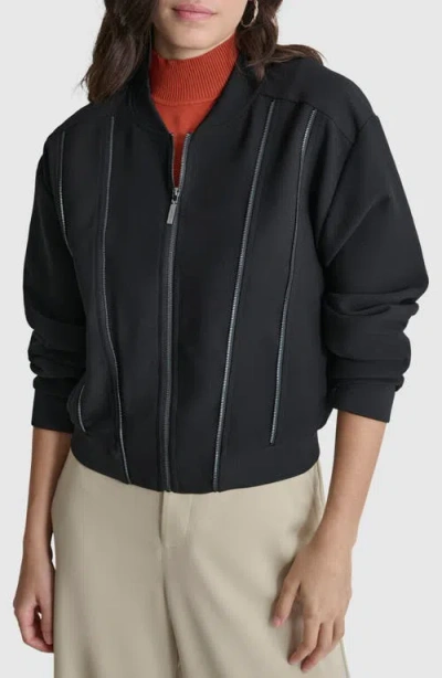 Dkny Zip Jacket In Black