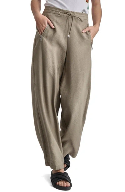 Dkny Zip Pocket Drawstring Pants In Light Fatigue