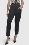 Dkny Zip Pocket Satin Pants In Black