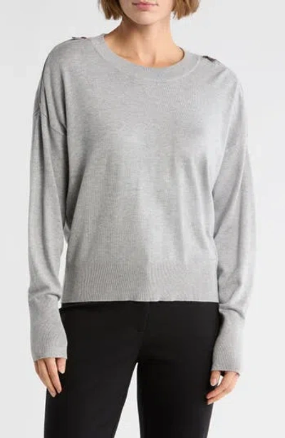 Dkny Zip Trim Sweater In Gray
