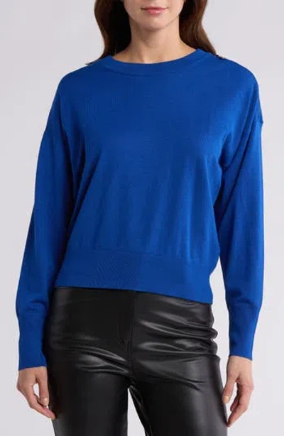 Dkny Zip Trim Sweater In Lapis Blu
