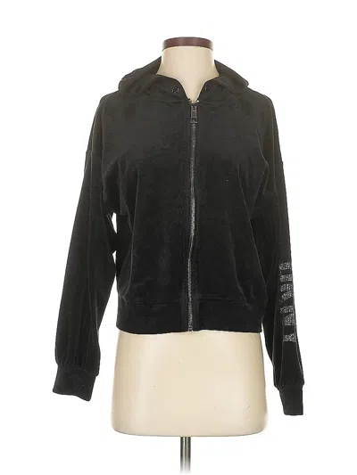 Pre-owned Dkny Zip Up Hoodie In Black