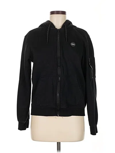 Pre-owned Dkny Zip Up Hoodie In Black