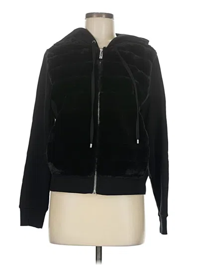 Pre-owned Dkny Zip Up Hoodie In Black