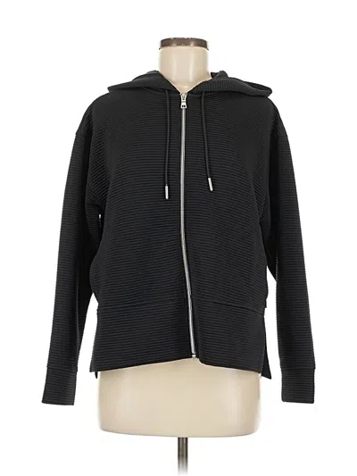 Pre-owned Dkny Zip Up Hoodie In Black