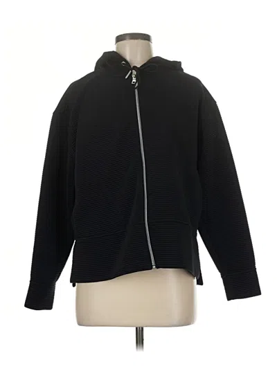 Pre-owned Dkny Zip Up Hoodie In Black