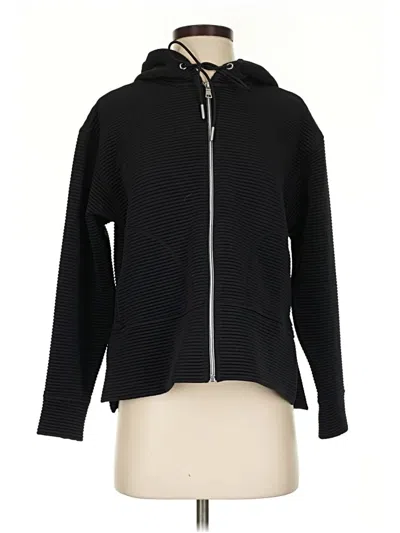 Pre-owned Dkny Zip Up Hoodie In Black
