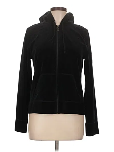 Pre-owned Dkny Zip Up Hoodie In Black