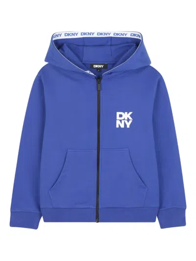 Dkny Kids' Zip-up Hoodie In Blue