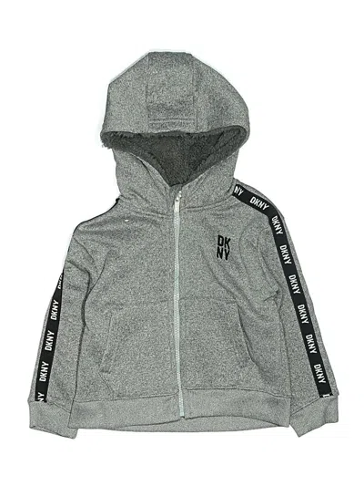 Pre-owned Dkny Kids' Zip Up Hoodie In Gray