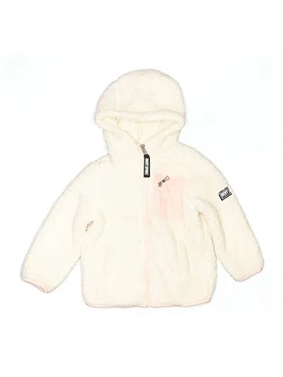 Pre-owned Dkny Kids' Zip Up Hoodie In Ivory