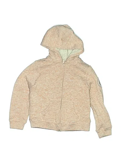 Pre-owned Dkny Kids' Zip Up Hoodie In Tan
