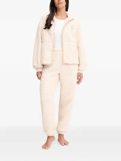 Dkny Zip-up Logo Loungewear Set (set Of Two) In Neutral