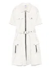 Dkny Zip-up Mini Dress In Neutrals