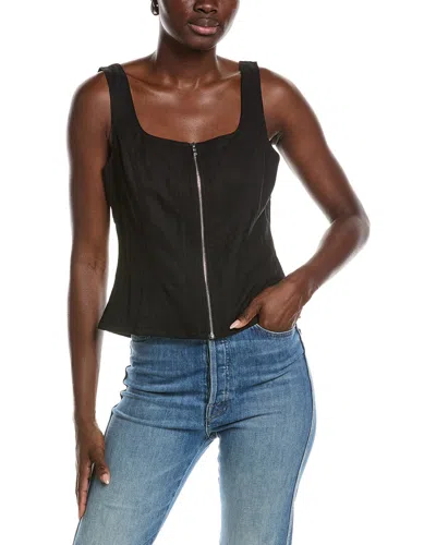 Dkny Zip Vest Top In Black