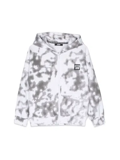 Dkny Zipper And Hoodie In White