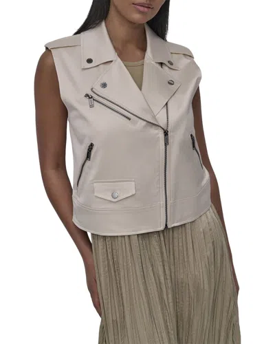 Dkny Zipper Vest In Neutral