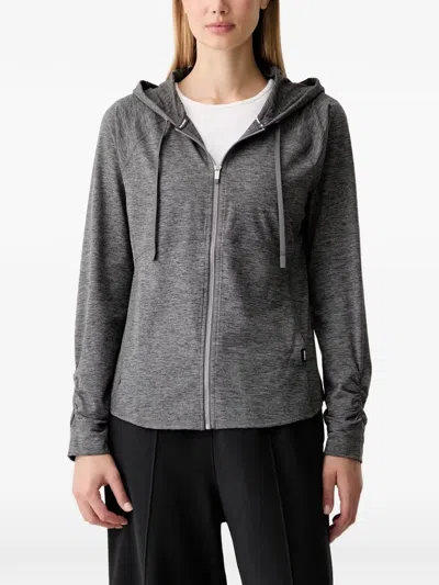Dkny Zip-up Drawstring Hoodie In Transparent