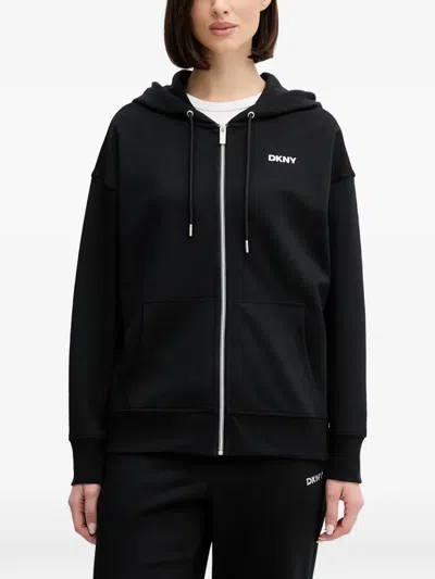 Dkny Zip-up Hoodie In Black