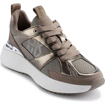Dkny Zofi Platform Wedge Sneaker In Ash
