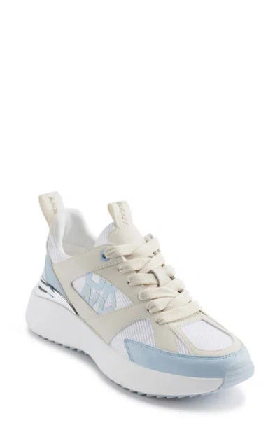 Dkny Zofi Platform Wedge Trainer In Celeste