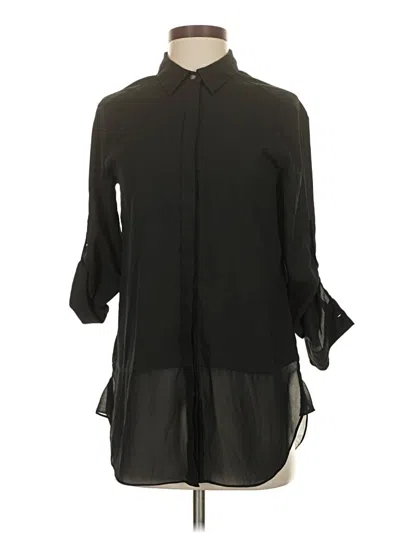 Pre-owned Dknyc 3/4 Sleeve Blouse In Black