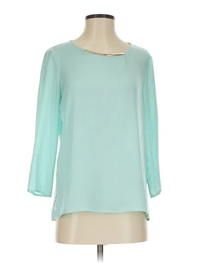 Pre-owned Dknyc 3/4 Sleeve Blouse In Blue