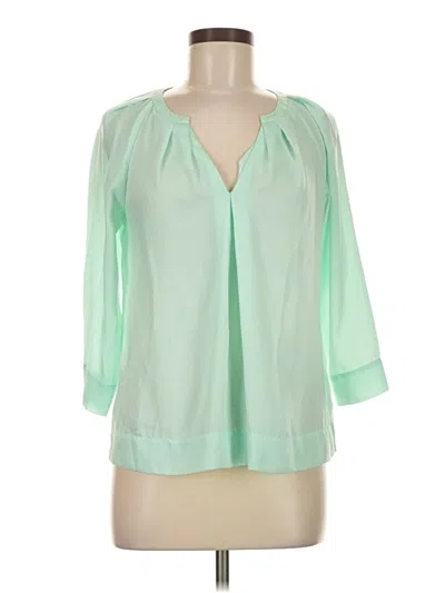 Pre-owned Dknyc 3/4 Sleeve Blouse In Green