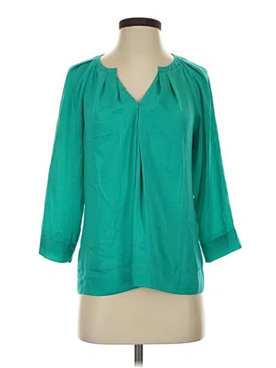 Pre-owned Dknyc 3/4 Sleeve Blouse In Teal