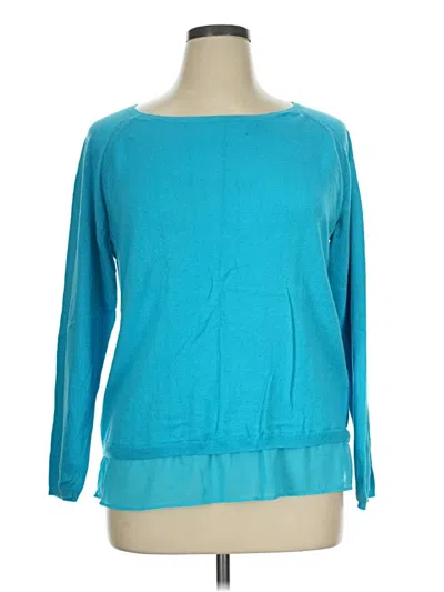 Pre-owned Dknyc 3/4 Sleeve Top Teal Boatneck Tops