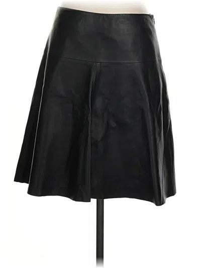 Pre-owned Dknyc Faux Leather Skirt In Black