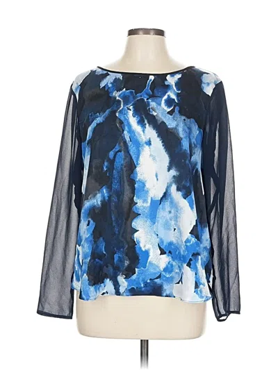 Pre-owned Dknyc Long Sleeve Blouse In Blue