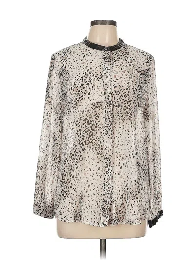 Pre-owned Dknyc Long Sleeve Blouse In Silver