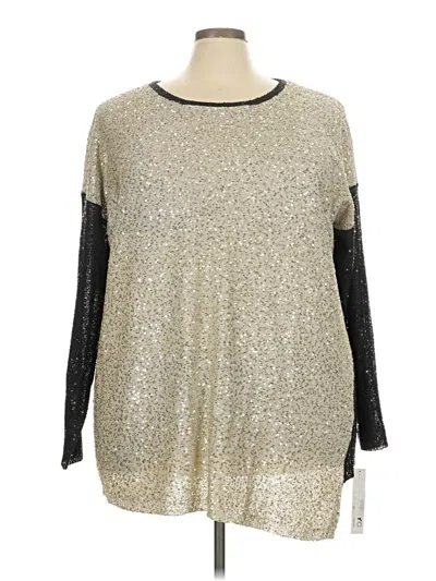 Pre-owned Dknyc Long Sleeve Blouse In Silver