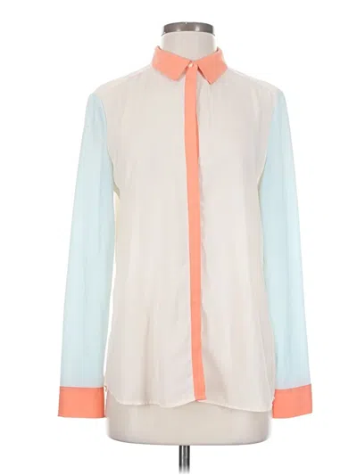 Pre-owned Dknyc Long Sleeve Blouse In White