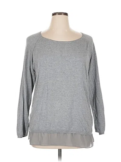 Pre-owned Dknyc Long Sleeve Top Gray Boatneck Tops