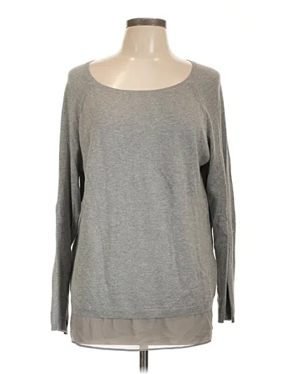 Pre-owned Dknyc Long Sleeve Top Gray Boatneck Tops