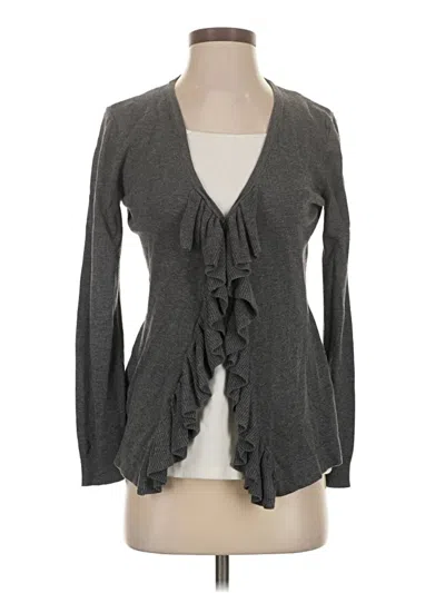 Pre-owned Dknyc Long Sleeve Top Gray Plunge Neckline Tops
