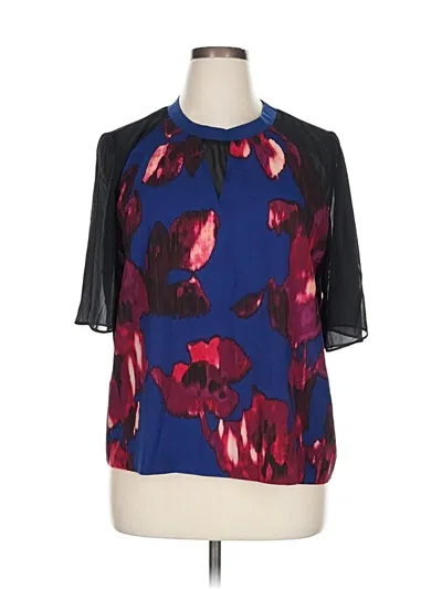 Pre-owned Dknyc Short Sleeve Blouse In Blue