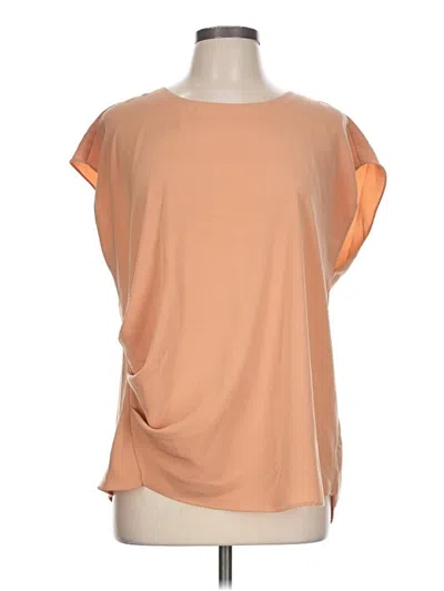 Pre-owned Dknyc Short Sleeve Top Orange Cowl Neck Tops