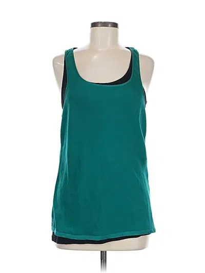 Pre-owned Dknyc Sleeveless Top Teal Scoop Neck Tops In Blue