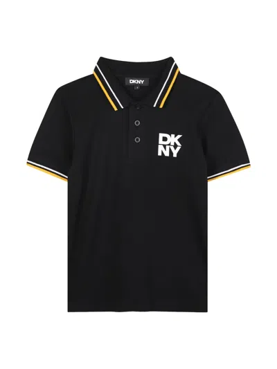 Dkny Short-sleeved Polo Shirt In Black