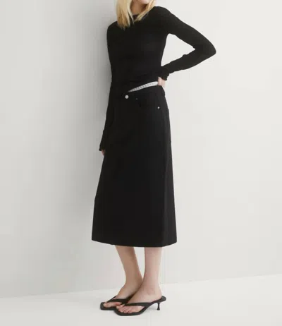 Dl1961 - Women's Alma French Terry Midi Skirt In Black