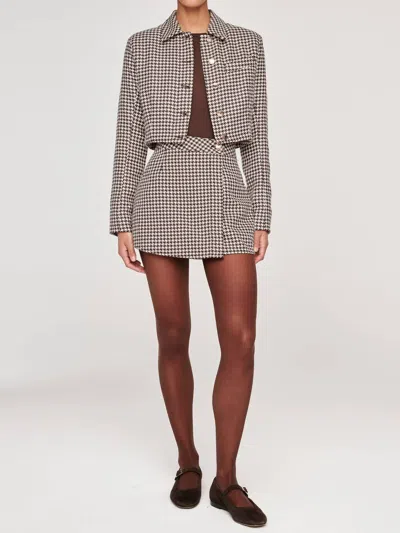 Dl1961 - Women's Andi Wrap Skirt Mini In Houndstooth In Multi