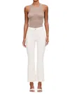 Dl1961 - Women's Bridget Boot High Rise Crop Jeans In Eggshell Pintuck In Neutral