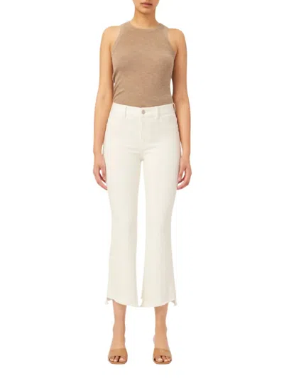 Dl1961 - Women's Bridget Boot High Rise Instasculpt Crop Jean In White In Beige