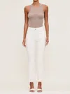 Dl1961 - Women's Bridget Boot High Rise Instasculpt Crop Jeans In Eggshell Pintuck