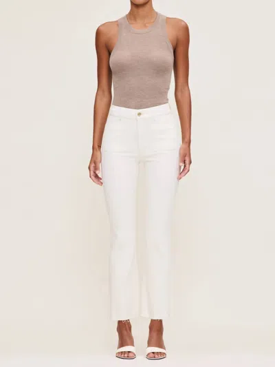 Dl1961 - Women's Bridget Boot High Rise Instasculpt Crop Jeans In Eggshell Pintuck