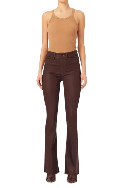 Dl1961 - Women's Bridget Coated Bootcut Jean In Dark Mocha In Multi