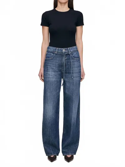 Dl1961 - Women's Casie Relaxed Wide Leg Jeans In Space Blue In Black